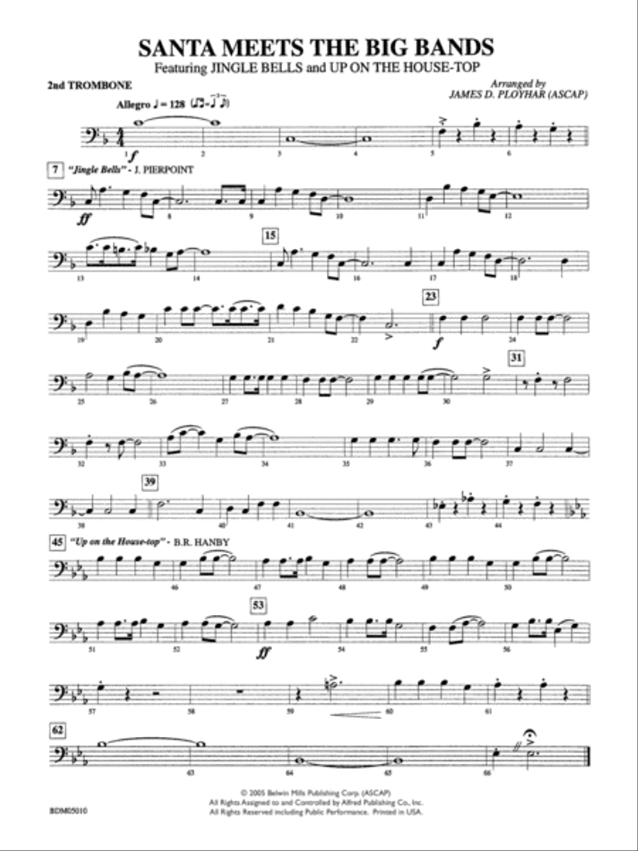 Santa Meets the Big Bands: 2nd Trombone Concert Band scores gallery preview page 1