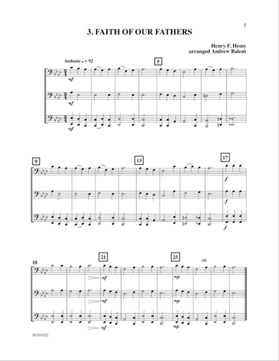 Sacred Trios (C Bass Clef) Set of Parts scores gallery preview page 5