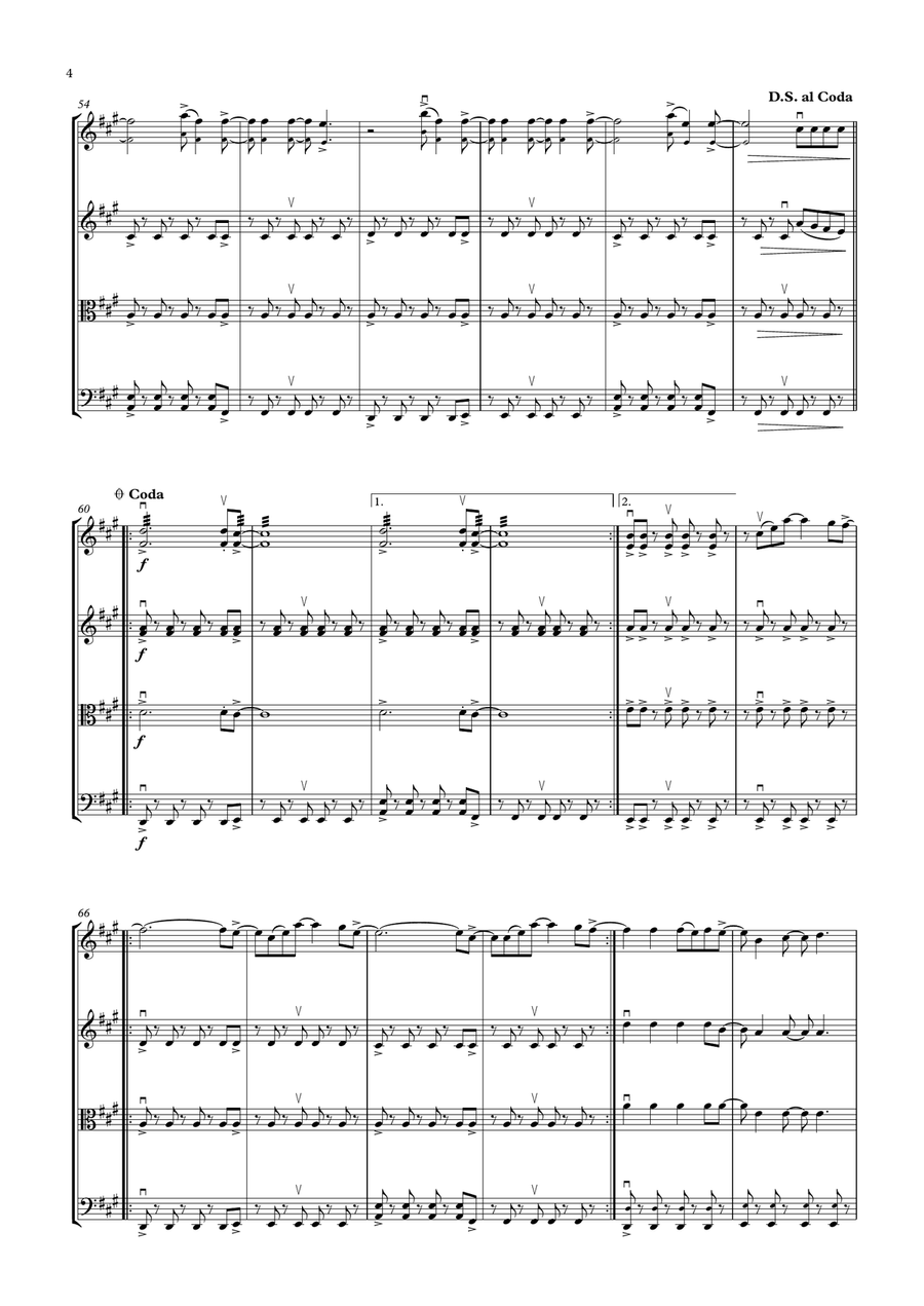 Viva La Vida String Quartet scores gallery preview page 4