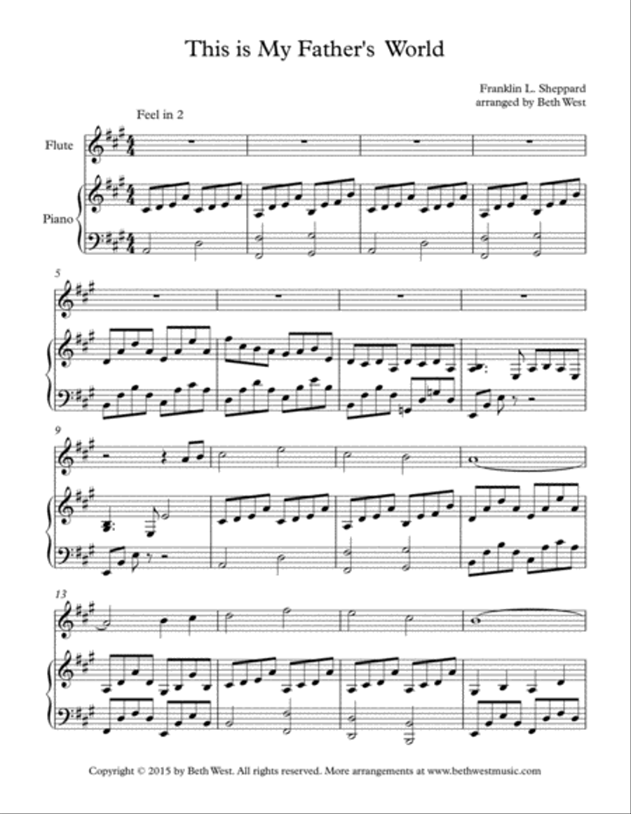 This is My Father's World (Flute and Piano) Flute Solo scores gallery preview page 2