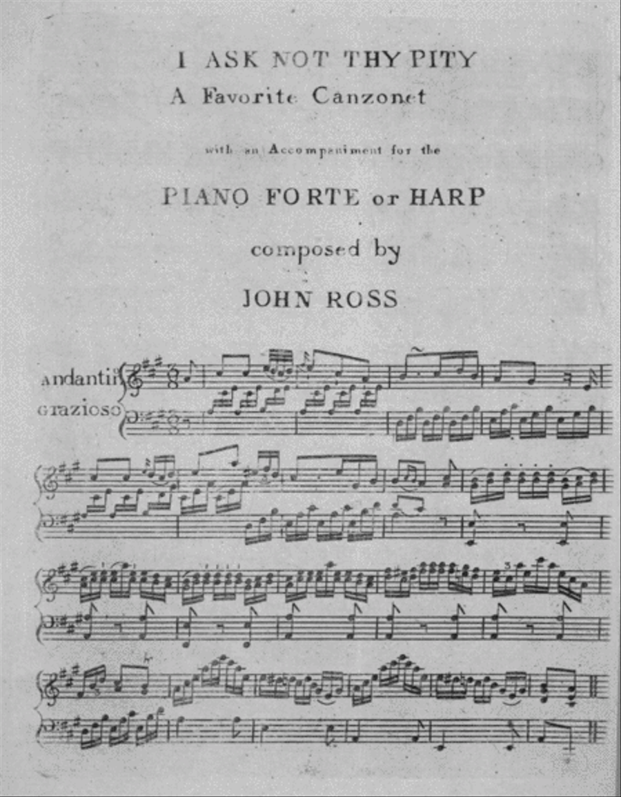 I Ask Not Thy Pity. A Favorite Canzonet Voice scores gallery preview page 1