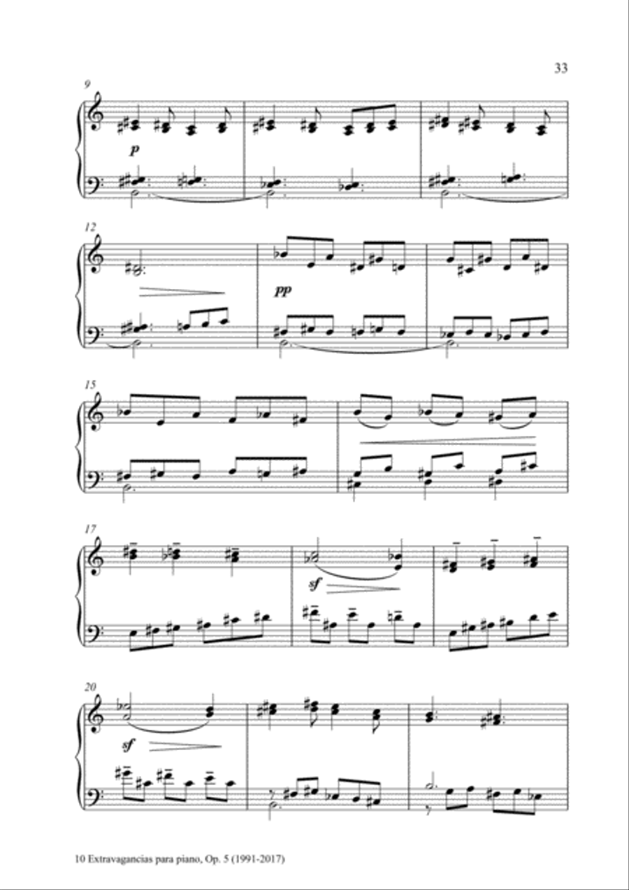 10 Extravagancias para piano, Op. 5 (2017) 10. Rarezas Piano Solo scores gallery preview page 2
