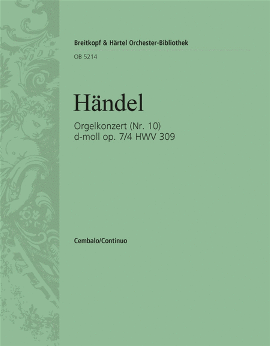 Organ Concerto (No. 10) in D minor Op. 7/4 HWV 309 Orchestra scores gallery preview page 1