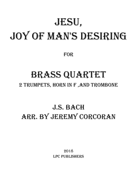 Jesu, Joy of Man's Desiring for Brass Quartet image number null