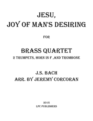 Jesu, Joy of Man's Desiring for Brass Quartet
