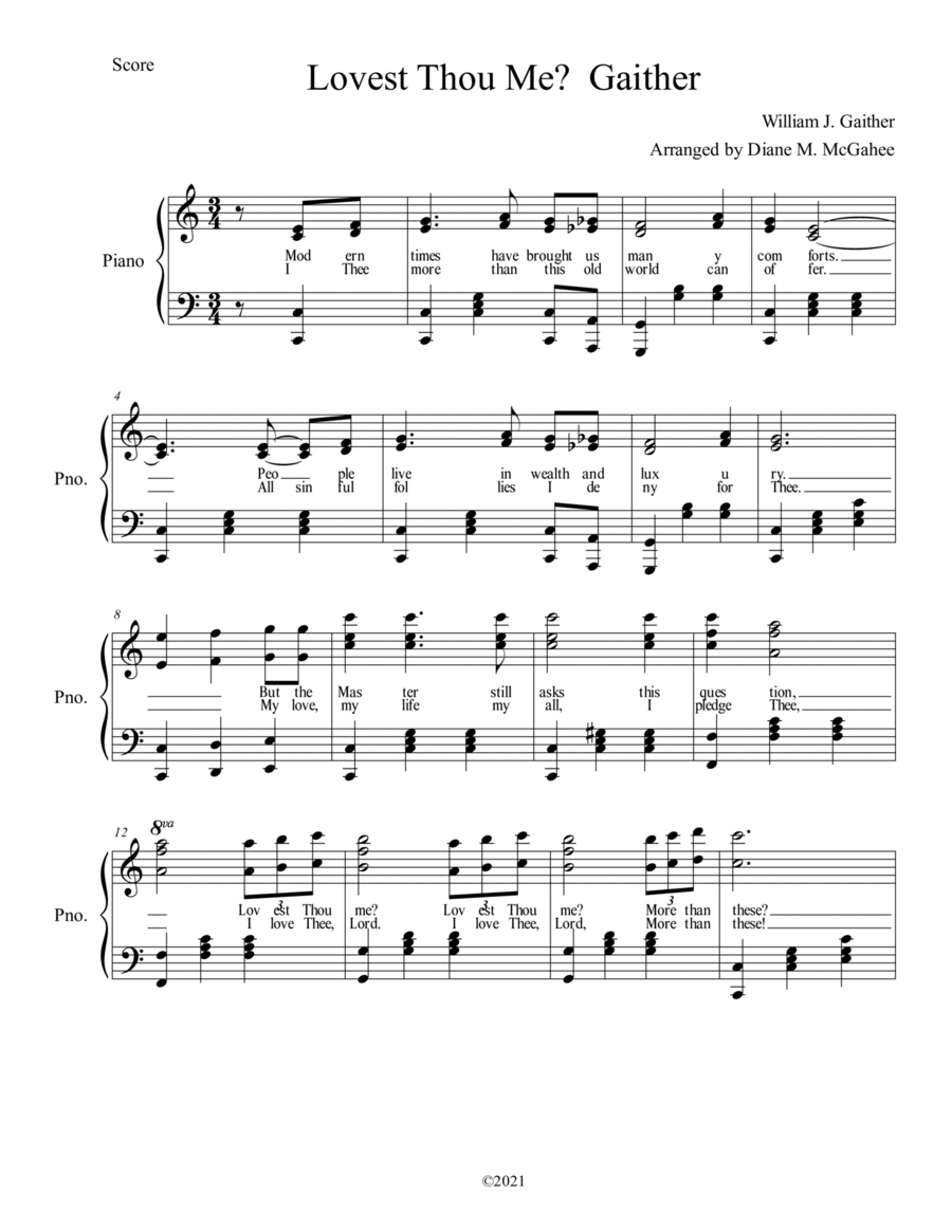 Lovest Thou Me Small Ensemble scores gallery preview page 1