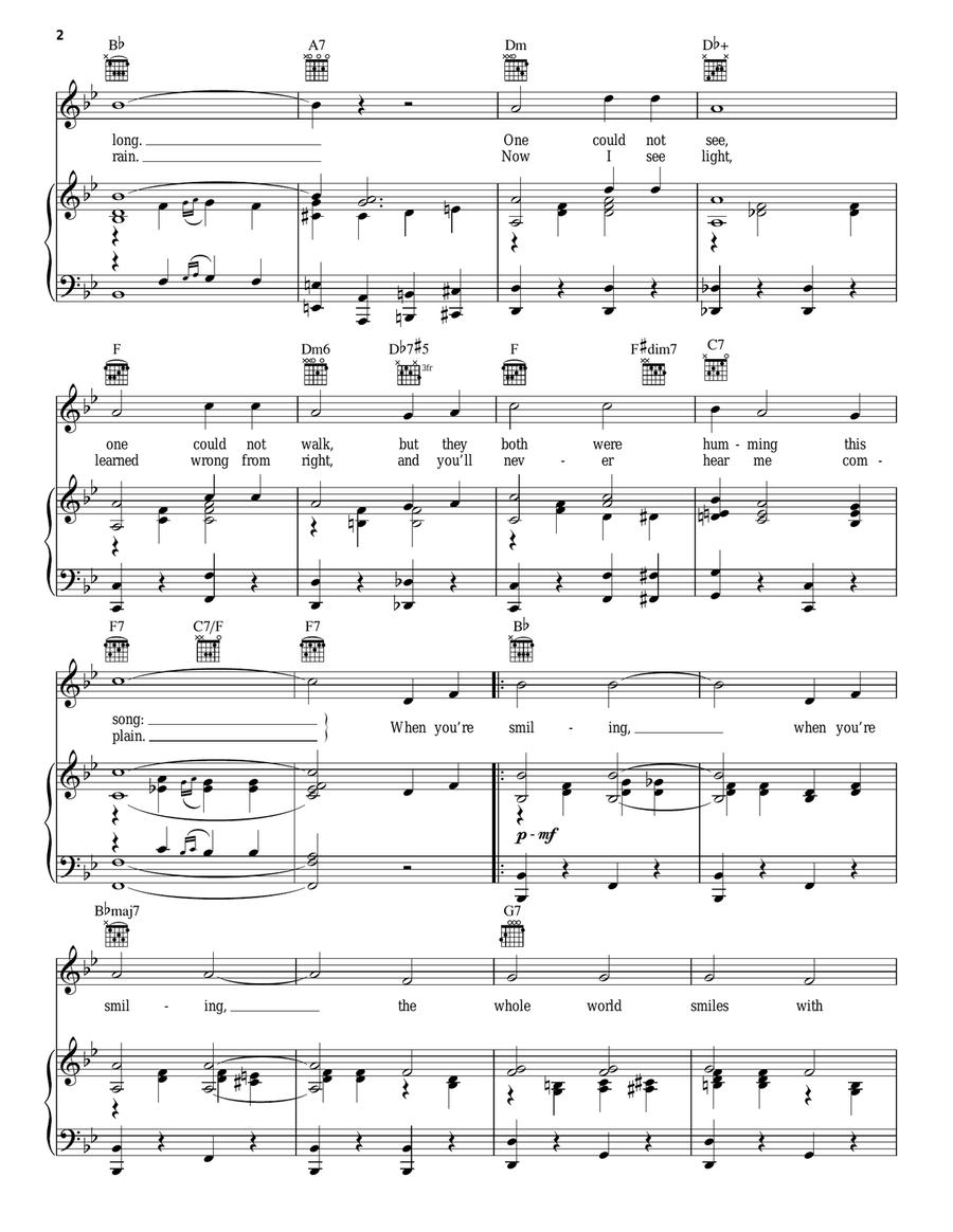 When You're Smiling (The Whole World Smiles With You) Piano, Vocal, Guitar scores gallery preview page 2