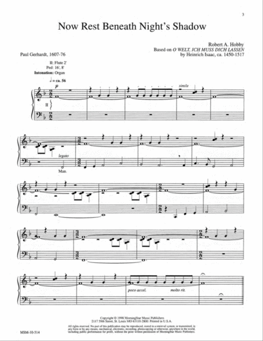 Three Evening Hymns, Set 2 Organ scores gallery preview page 3
