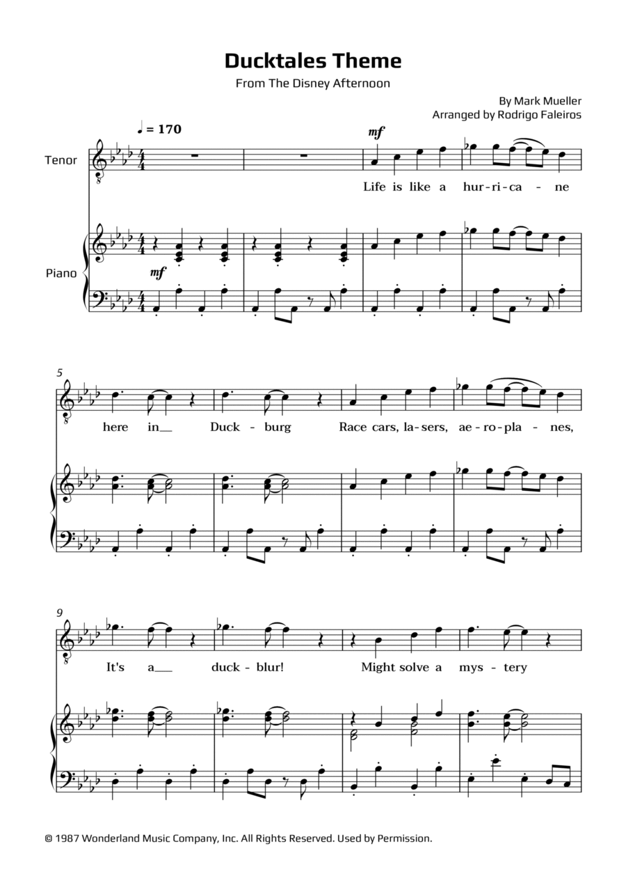 Ducktales Theme Ducktales Theme Chamber Music scores gallery preview page 1