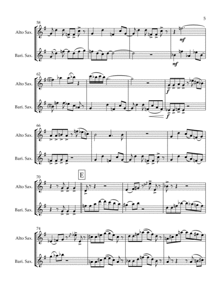 TIEMPO DE VAMOS (alto and baritone sax duet) image number null