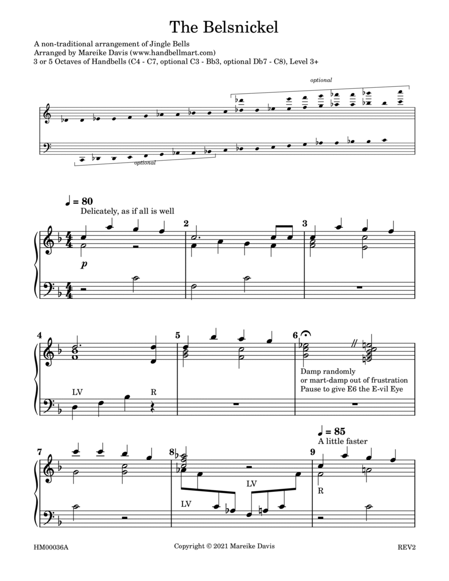 The Belsnickel Handbell Choir scores gallery preview page 1