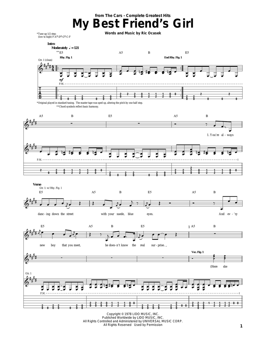 My Best Friend's Girl Acoustic Guitar scores gallery preview page 1
