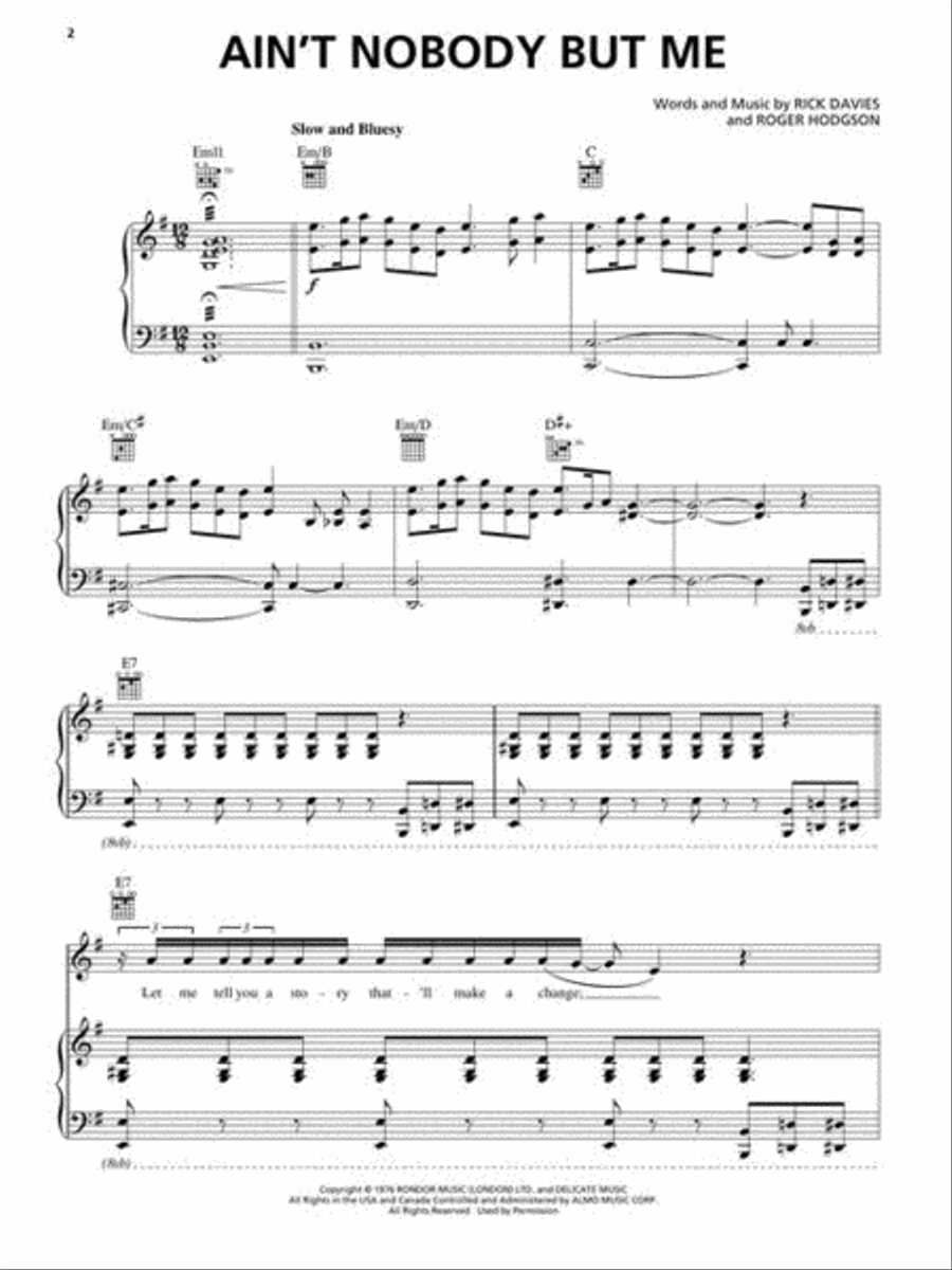 Supertramp – Greatest Hits Piano, Vocal, Guitar scores gallery preview page 5