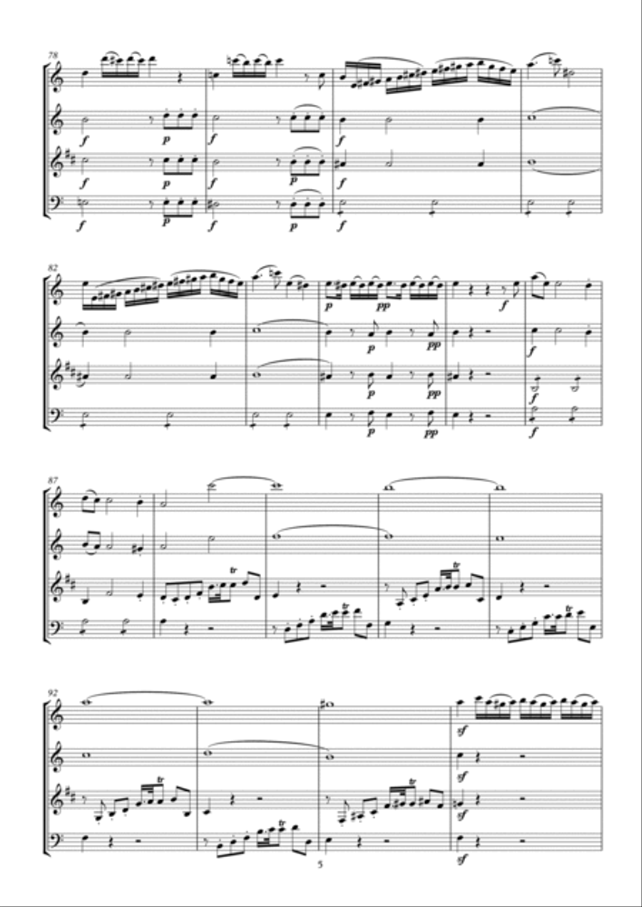 Vanhal Quartet in C arr.Woodwind Quartet Woodwind Quartet scores gallery preview page 5