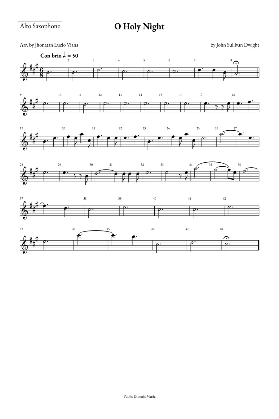 O Holy Night Saxophone Quintet scores gallery preview page 5