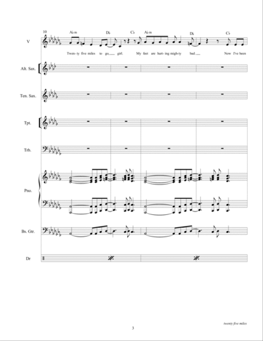 Twenty-five Miles Small Ensemble scores gallery preview page 5
