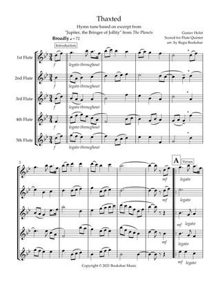 Thaxted (hymn tune based on excerpt from "Jupiter" from The Planets) (Bb) (Flute Quintet)