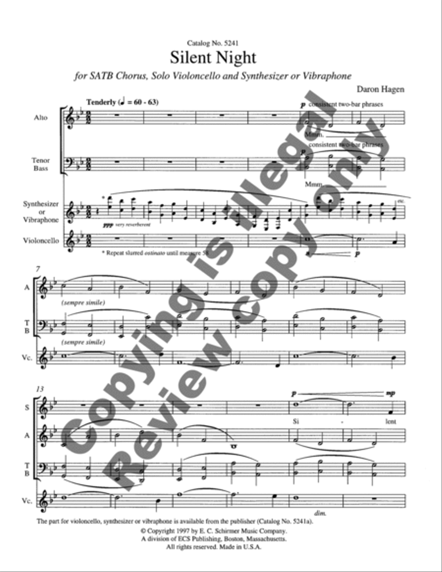 Silent Night-A Christmas Collection: Silent Night 4-Part scores gallery preview page 6