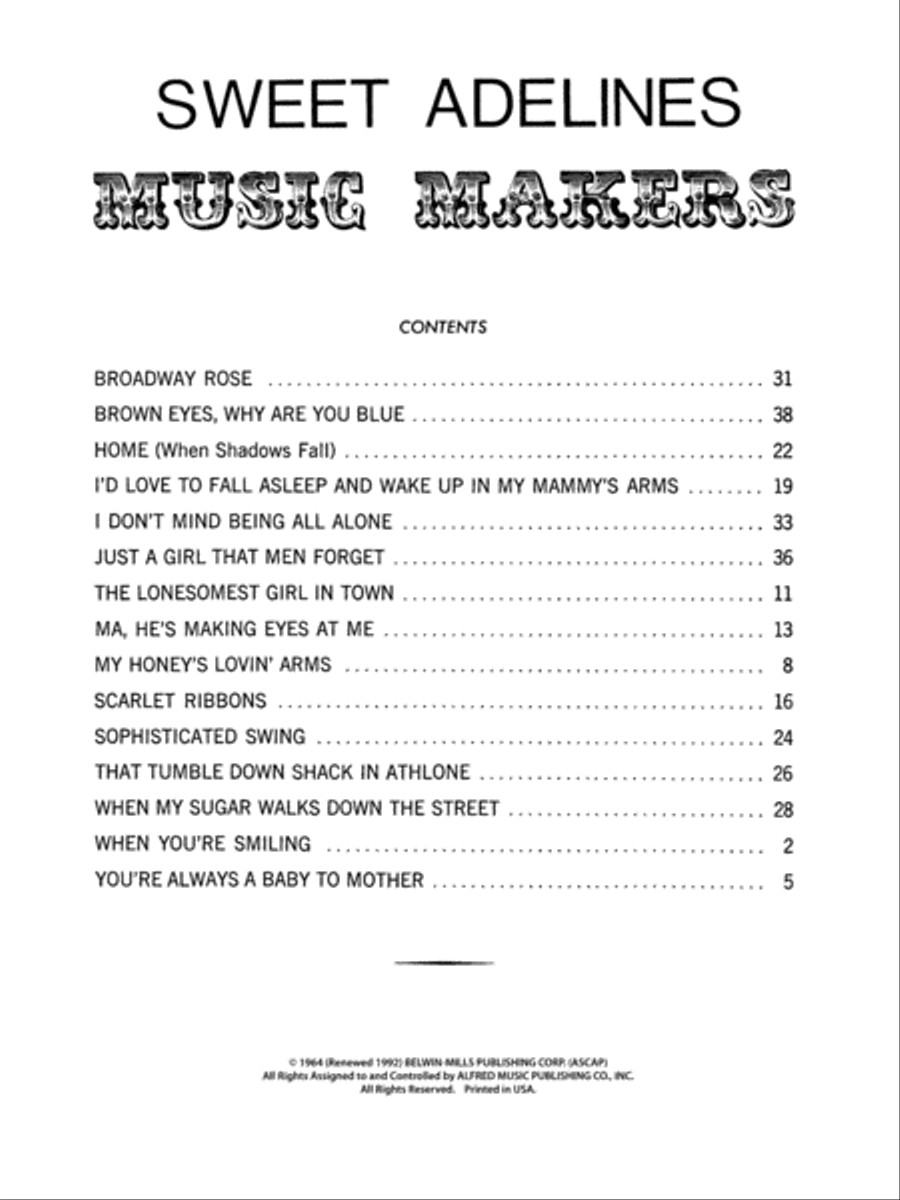 Sweet Adeline Music Makers TTBB scores gallery preview page 5