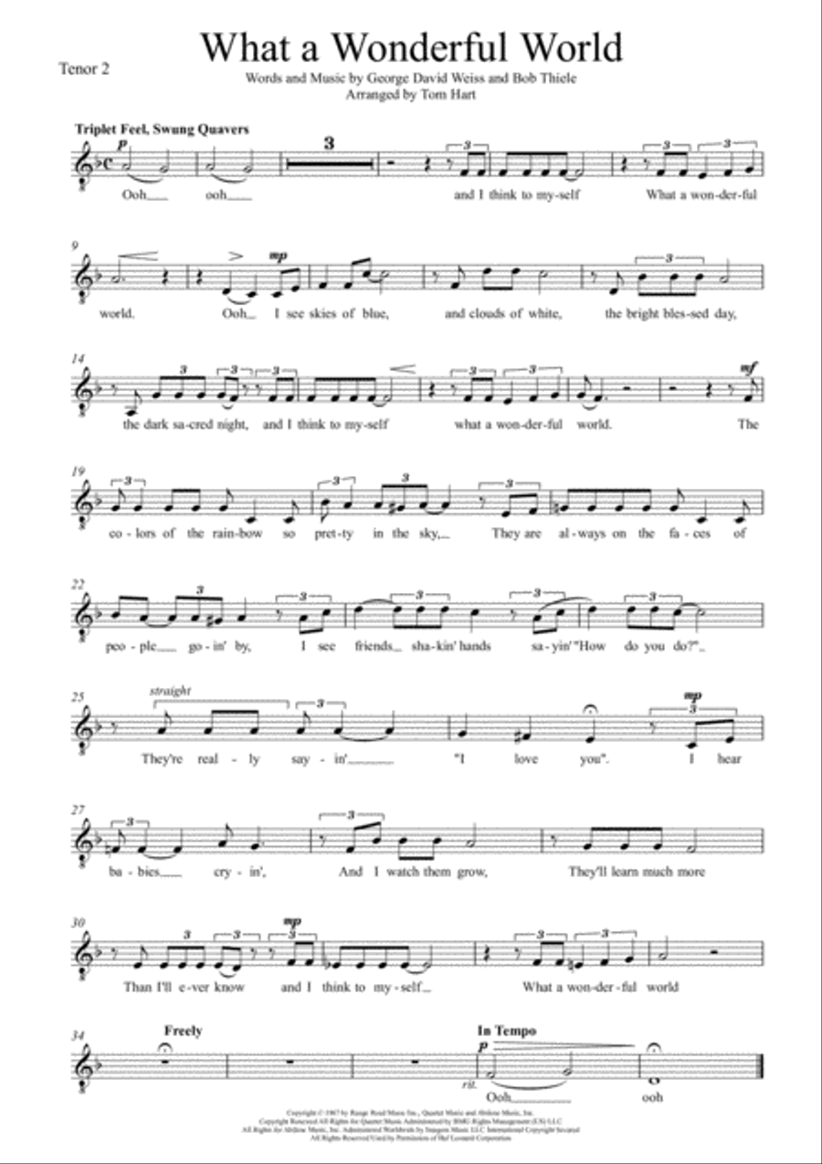 What A Wonderful World TTBB scores gallery preview page 3