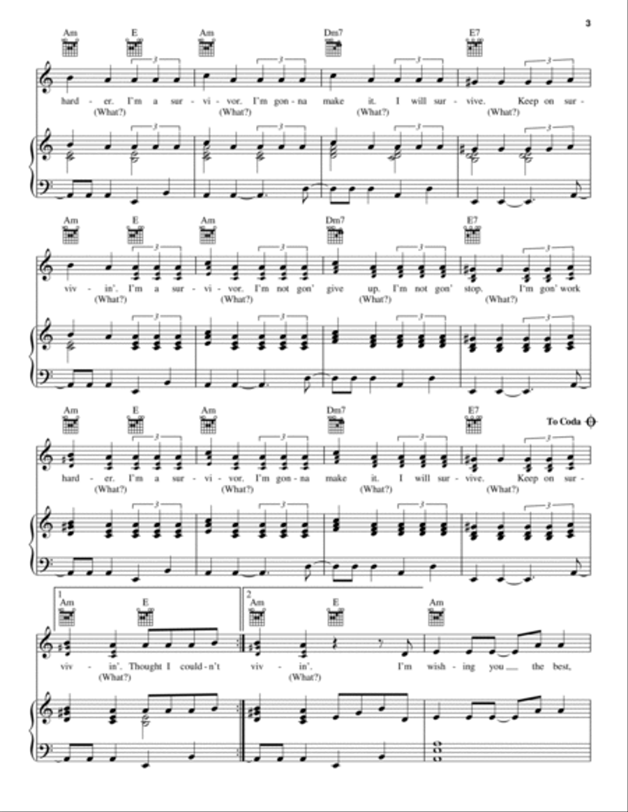 Survivor Piano, Vocal, Guitar scores gallery preview page 3
