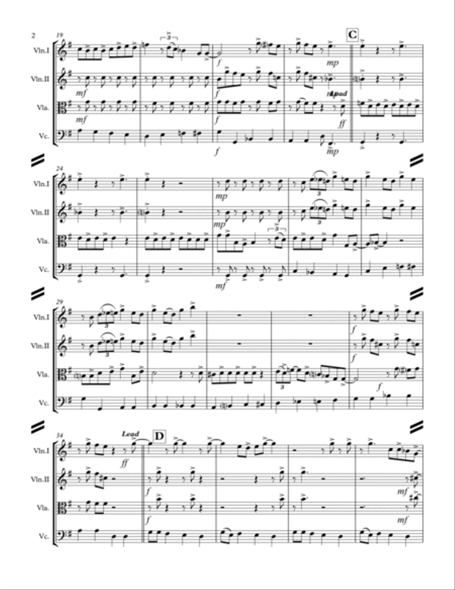 Boogie Woogie Santa Claus String Quartet scores gallery preview page 3