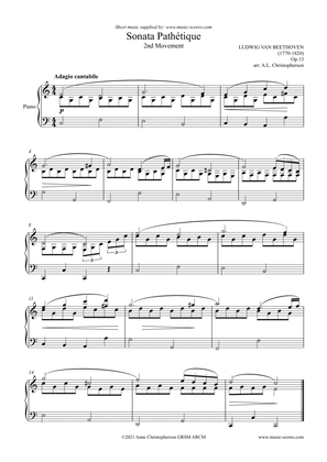 Pathetique Slow Movement - Easy piano