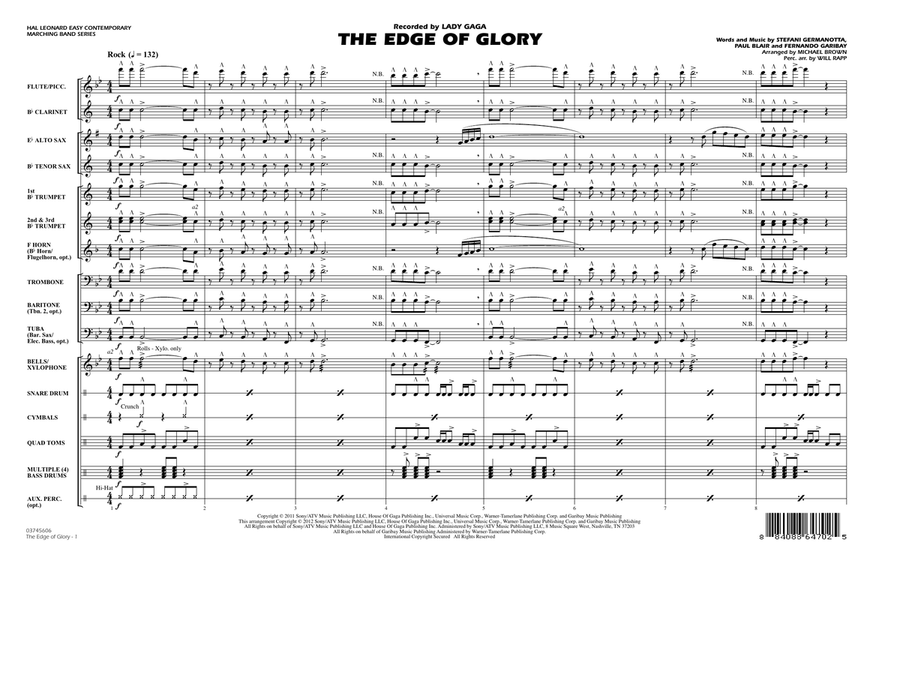 The Edge Of Glory - Full Score