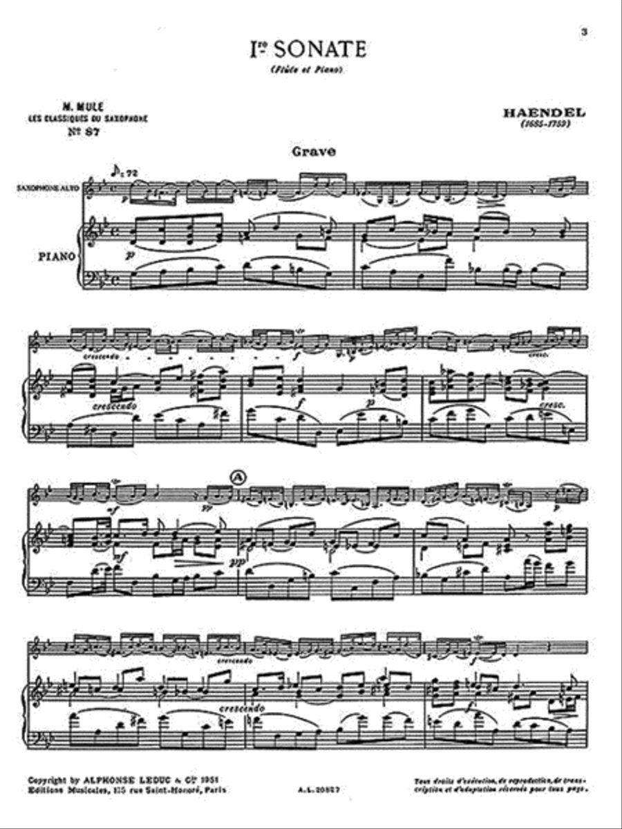 Famous Pieces By G. F. Handel For Eb Alto Saxophone And Piano ? Vol. 2 (al Alto Saxophone scores gallery preview page 3