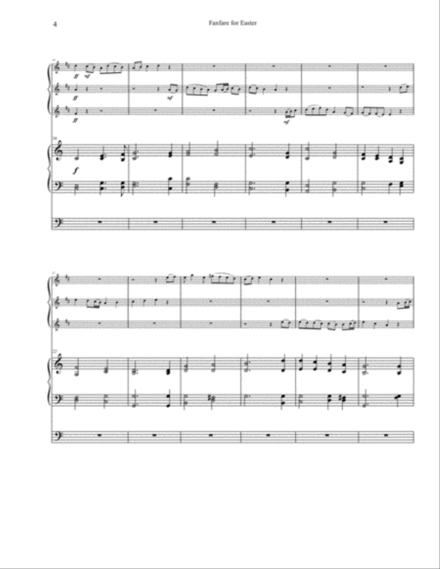 Fanfare for Easter for Trumpet Trio and Organ Trumpet Trio scores gallery preview page 4