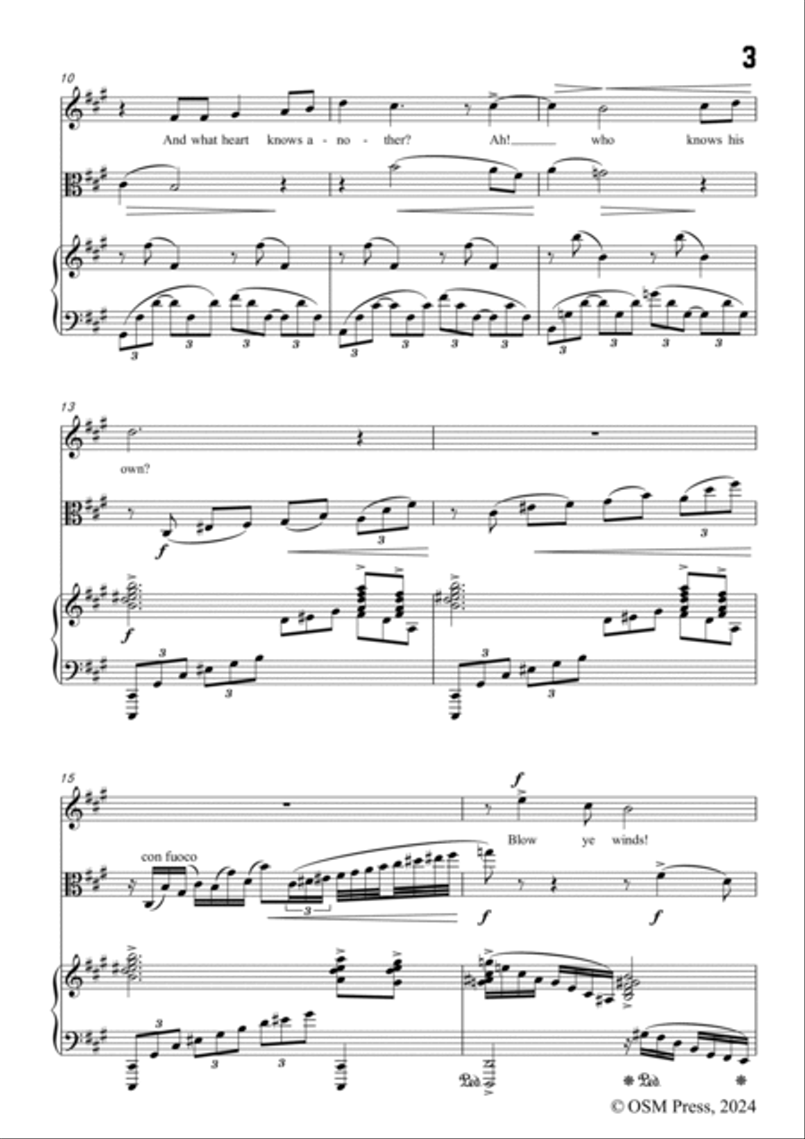 Frank Bridge-Far,far from each other,in f sharp minor,for Voice,Viola and Piano Small Ensemble scores gallery preview page 3