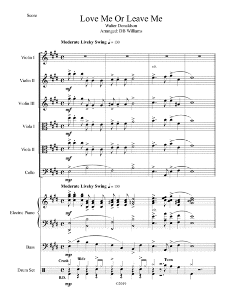 Love Me Or Leave Me Set of Parts scores gallery preview page 1