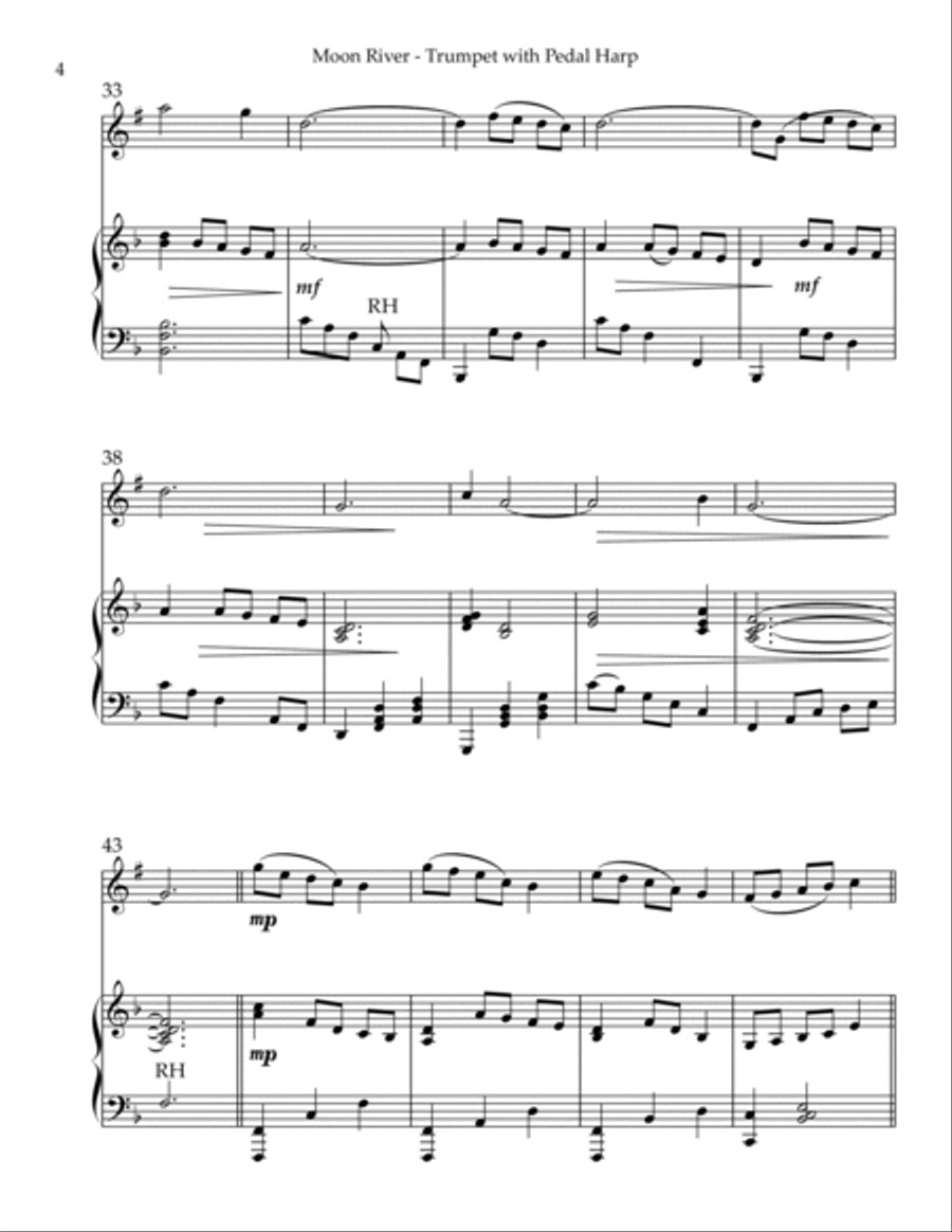 Moon River Trumpet Duet scores gallery preview page 4