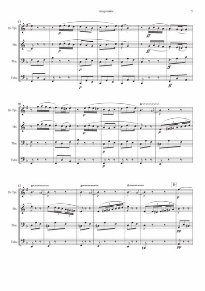 Aragonaise from Carmen for Symphonic Brass Quartet image number null