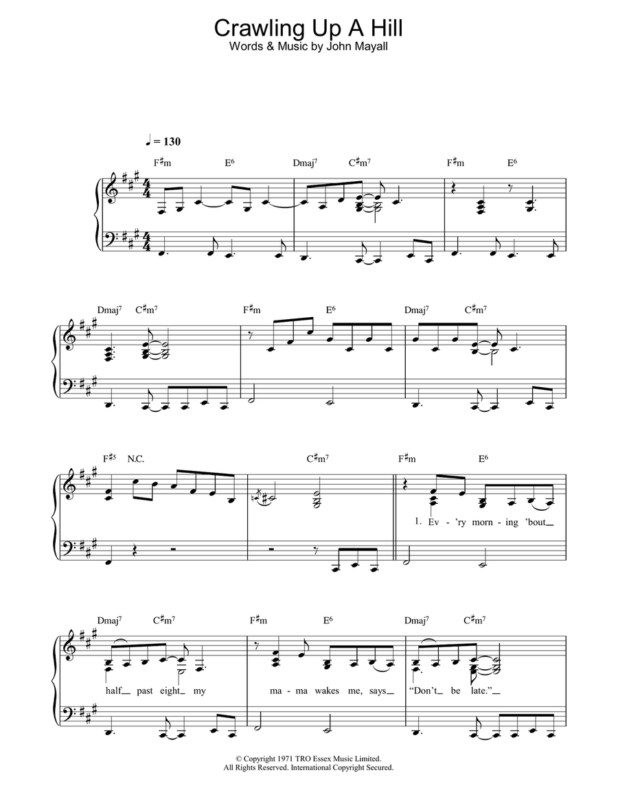 Crawling Up A Hill Piano Solo scores gallery preview page 1