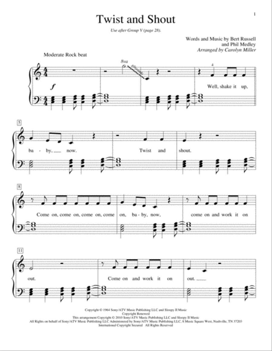 Twist And Shout Piano Method scores gallery preview page 1