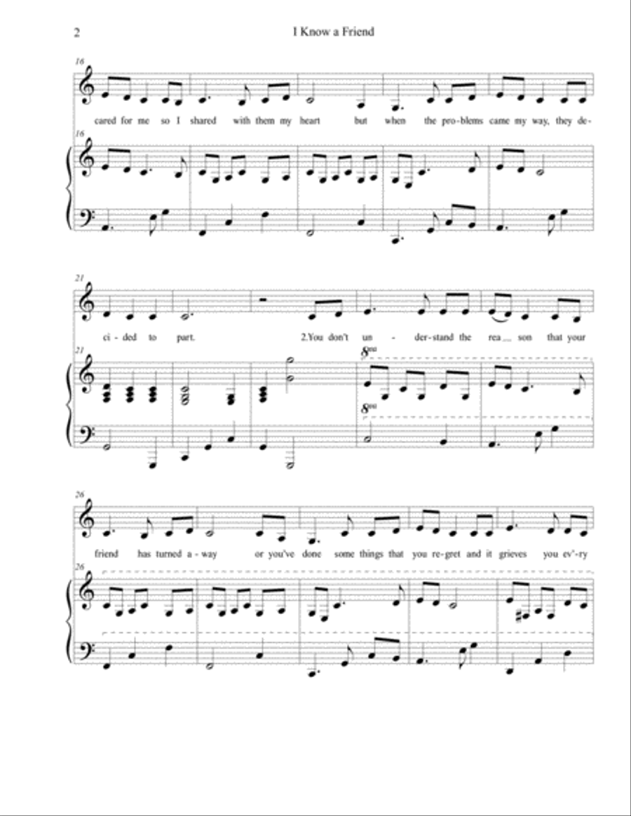 I Know a Friend Small Ensemble scores gallery preview page 2
