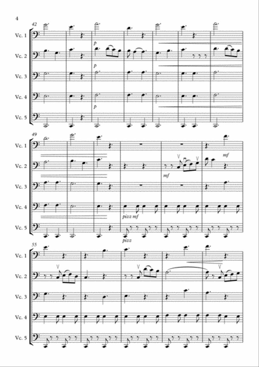 Hope - Cello Quintet String Quartet scores gallery preview page 4