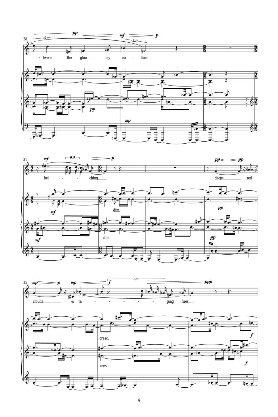 Upon the cloudy night Upon the cloudy night Piano, Vocal scores gallery preview page 4