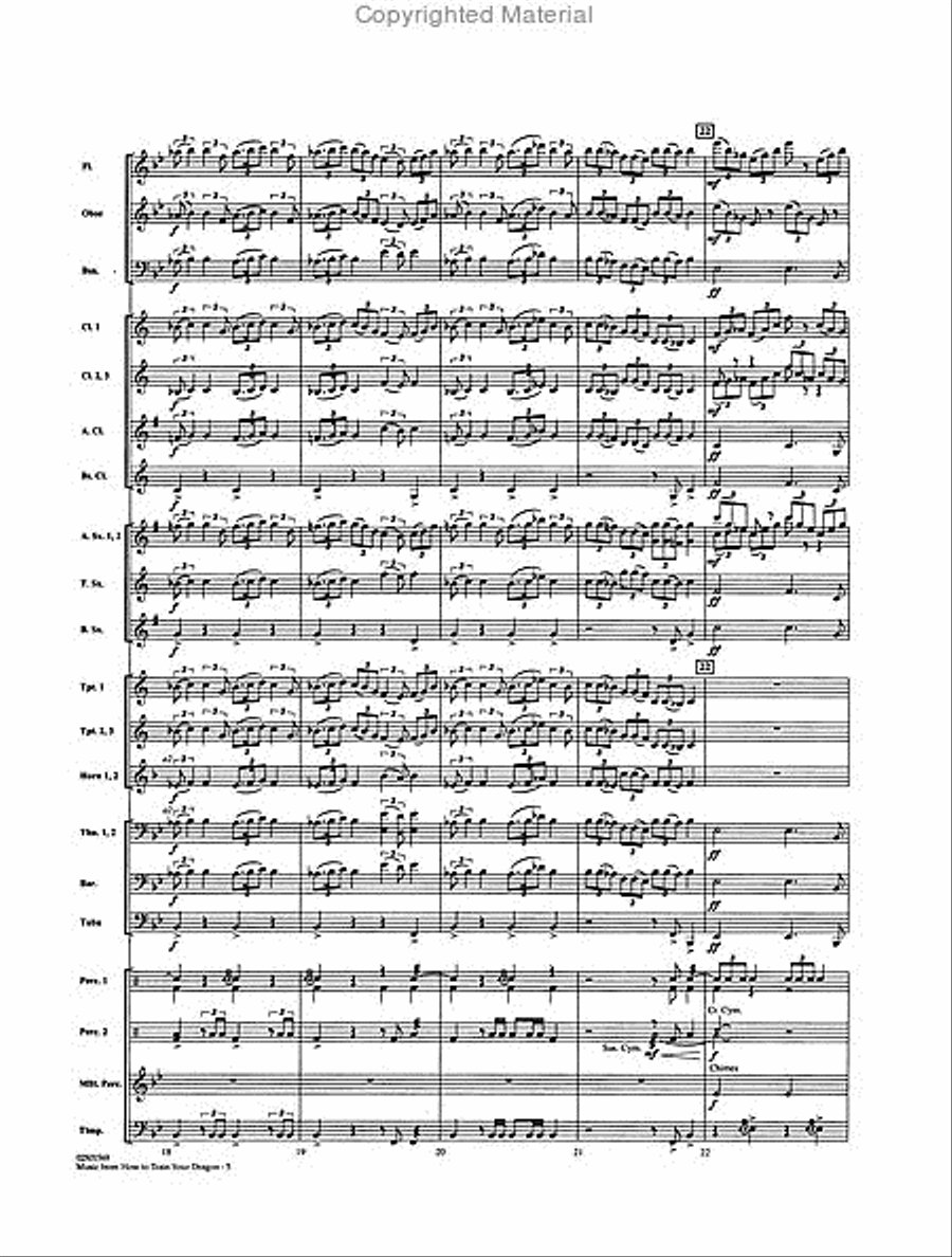 Music from How to Train Your Dragon Concert Band scores gallery preview page 5