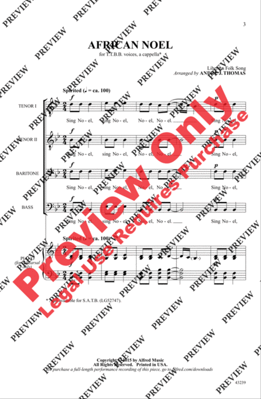 African Noel African Noel Men's Choir scores gallery preview page 3