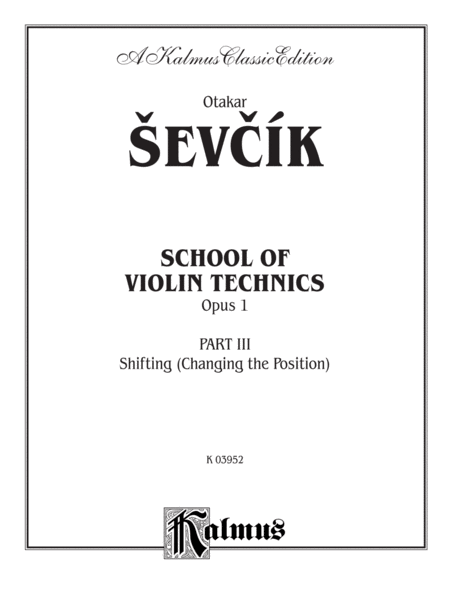 School of Violin Technics, Op. 1, Volume 3
