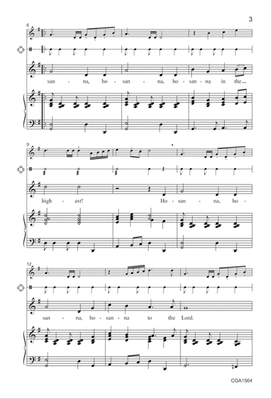 A Joyful Hosanna Unison Choir scores gallery preview page 3