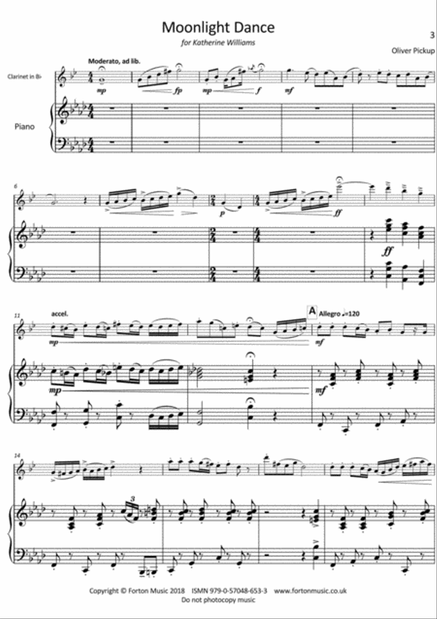 Moonlight Dance Clarinet Solo - Sheet Music page 2