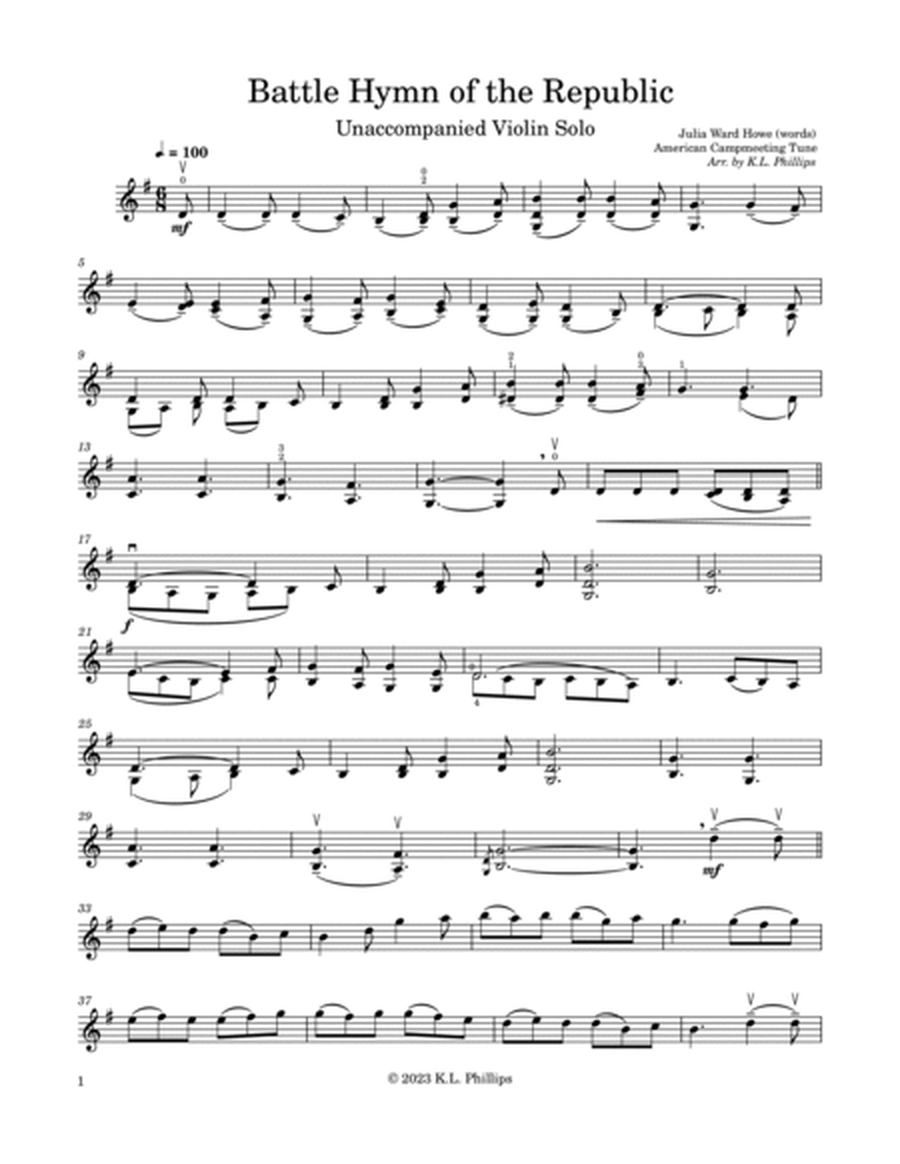 Battle Hymn of the Republic - Unaccompanied Violin Solo image number null