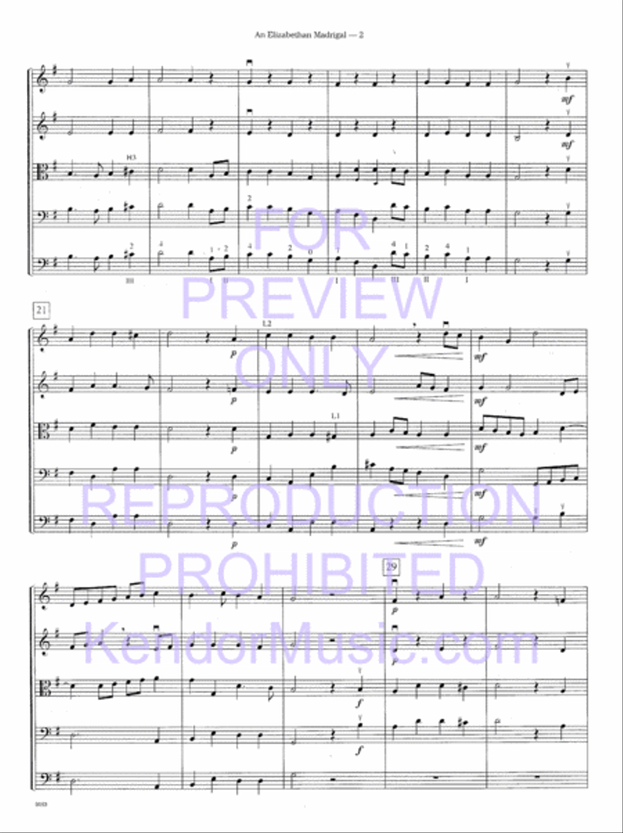 Elizabethan Madrigal, An (Now Is The Month Of Maying) String Orchestra scores gallery preview page 5