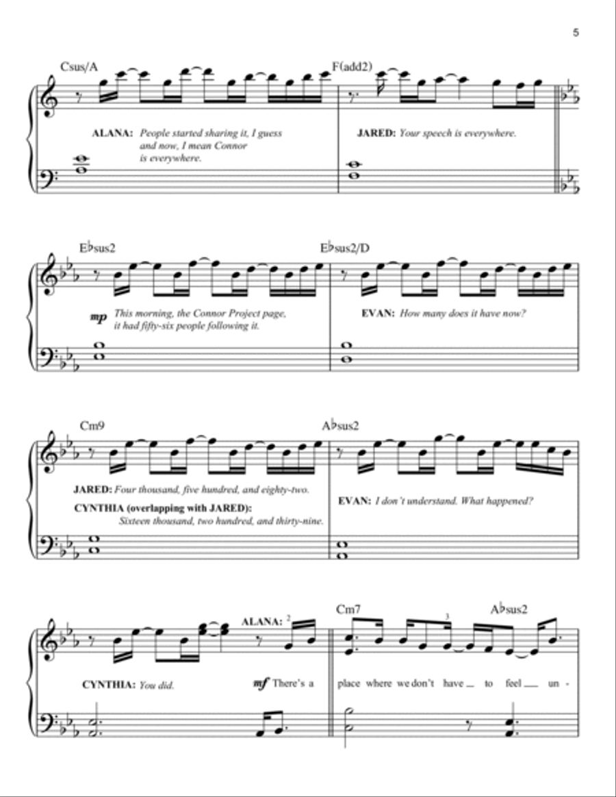 You Will Be Found (from Dear Evan Hansen) Easy Piano scores gallery preview page 5