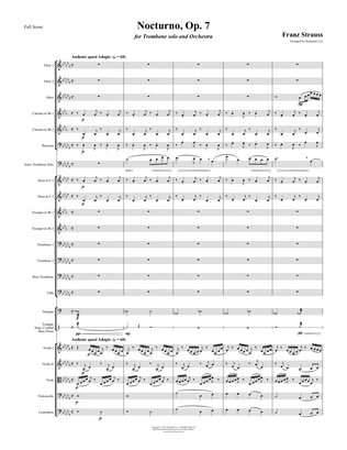 Nocturno, Op. 7 for Solo Trombone and Orchestra