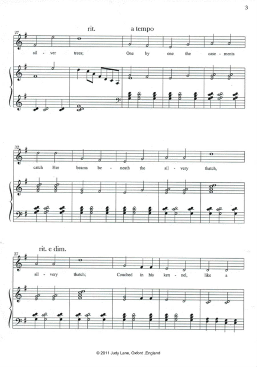 Silver - Walter de la Mare's famous poem set to music for choir or solo with piano Choir scores gallery preview page 4