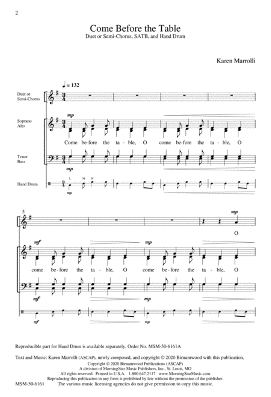 Come Before the Table 4-Part scores gallery preview page 1